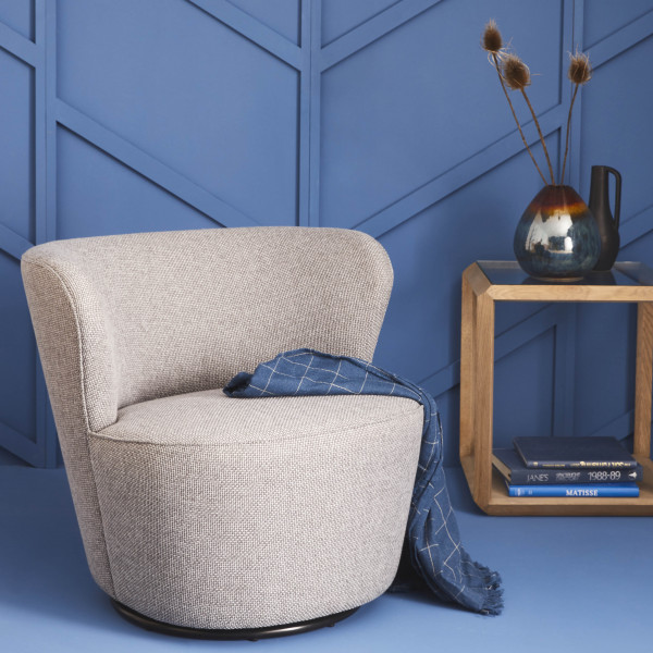 Barnabe revolving armchair - Grey weave